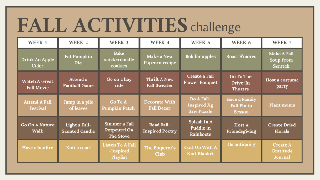 Fall Aesthetic - Activities to Do